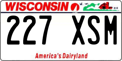 WI license plate 227XSM