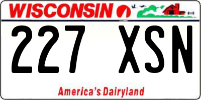WI license plate 227XSN
