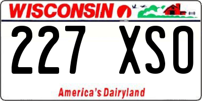 WI license plate 227XSO
