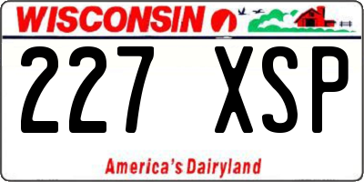 WI license plate 227XSP
