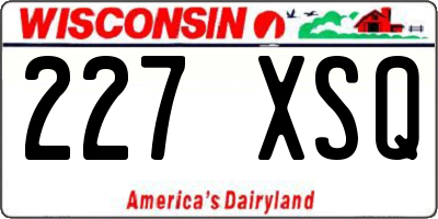 WI license plate 227XSQ