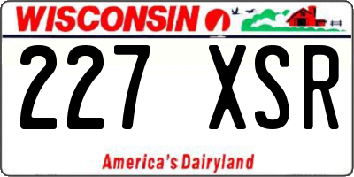 WI license plate 227XSR