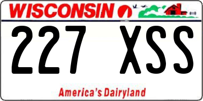 WI license plate 227XSS