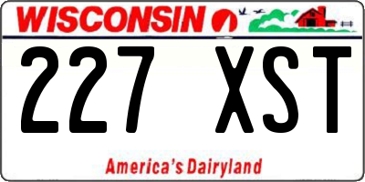 WI license plate 227XST