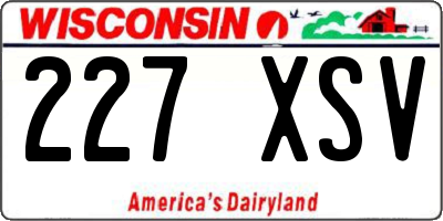 WI license plate 227XSV
