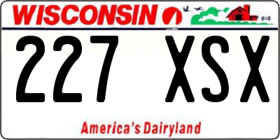 WI license plate 227XSX