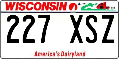 WI license plate 227XSZ