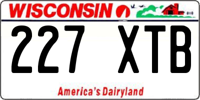 WI license plate 227XTB