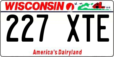 WI license plate 227XTE
