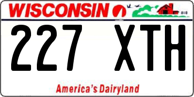 WI license plate 227XTH