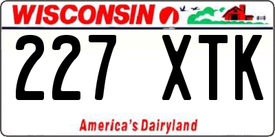 WI license plate 227XTK