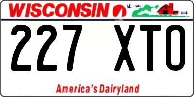 WI license plate 227XTO