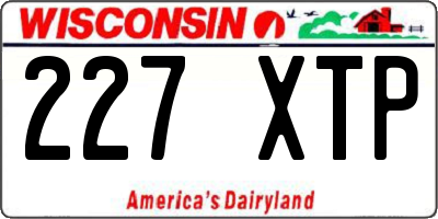 WI license plate 227XTP