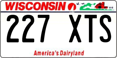 WI license plate 227XTS