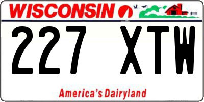 WI license plate 227XTW