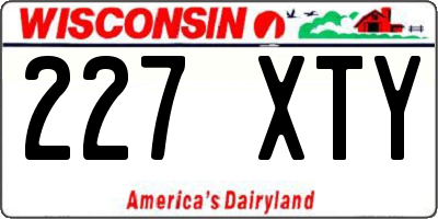 WI license plate 227XTY