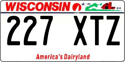WI license plate 227XTZ