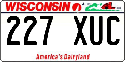 WI license plate 227XUC