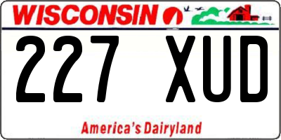 WI license plate 227XUD