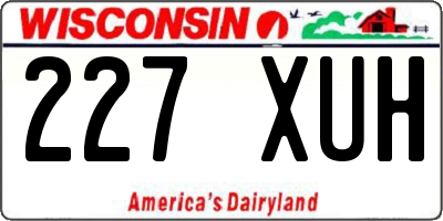 WI license plate 227XUH