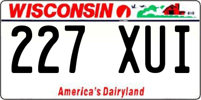 WI license plate 227XUI