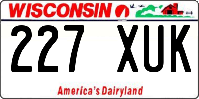 WI license plate 227XUK