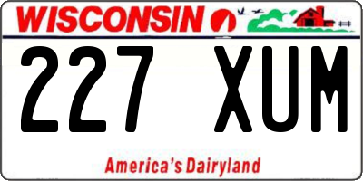 WI license plate 227XUM