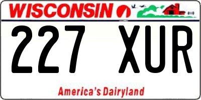 WI license plate 227XUR