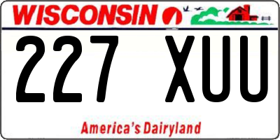 WI license plate 227XUU