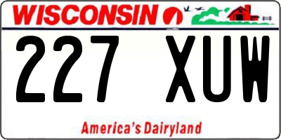 WI license plate 227XUW