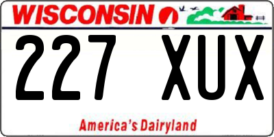 WI license plate 227XUX