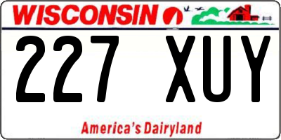 WI license plate 227XUY