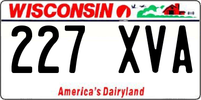 WI license plate 227XVA
