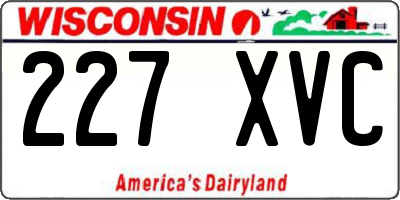 WI license plate 227XVC