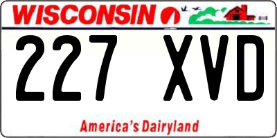 WI license plate 227XVD