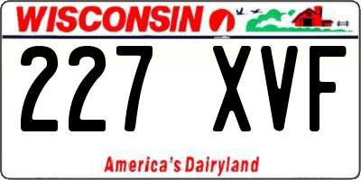 WI license plate 227XVF