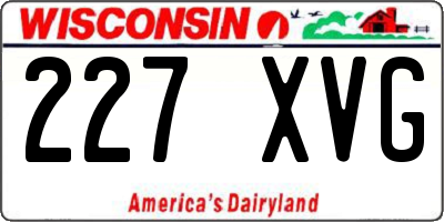 WI license plate 227XVG