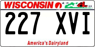 WI license plate 227XVI