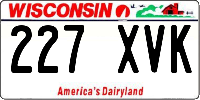 WI license plate 227XVK