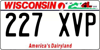 WI license plate 227XVP