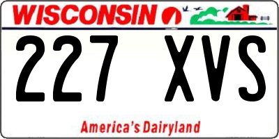 WI license plate 227XVS
