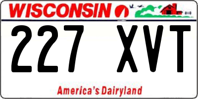 WI license plate 227XVT