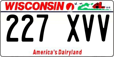 WI license plate 227XVV
