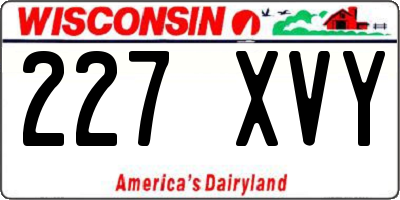 WI license plate 227XVY