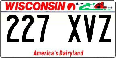 WI license plate 227XVZ