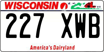 WI license plate 227XWB