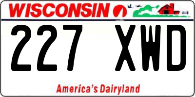 WI license plate 227XWD