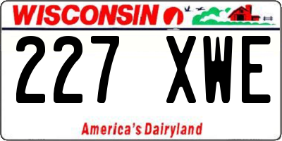 WI license plate 227XWE
