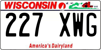WI license plate 227XWG