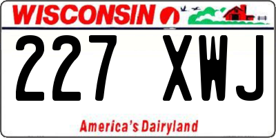 WI license plate 227XWJ